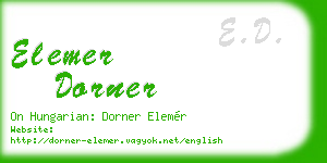 elemer dorner business card
