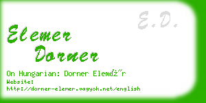 elemer dorner business card